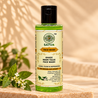 SATVA Khadi Neem Tulsi Face Wash – Daily Cleansing & Oil Balancing, 210ml