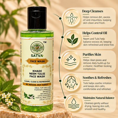 SATVA Khadi Neem Tulsi Face Wash Info