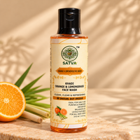 SATVA Khadi Orange & Lemongrass Face Wash – Daily Cleansing, 210ml