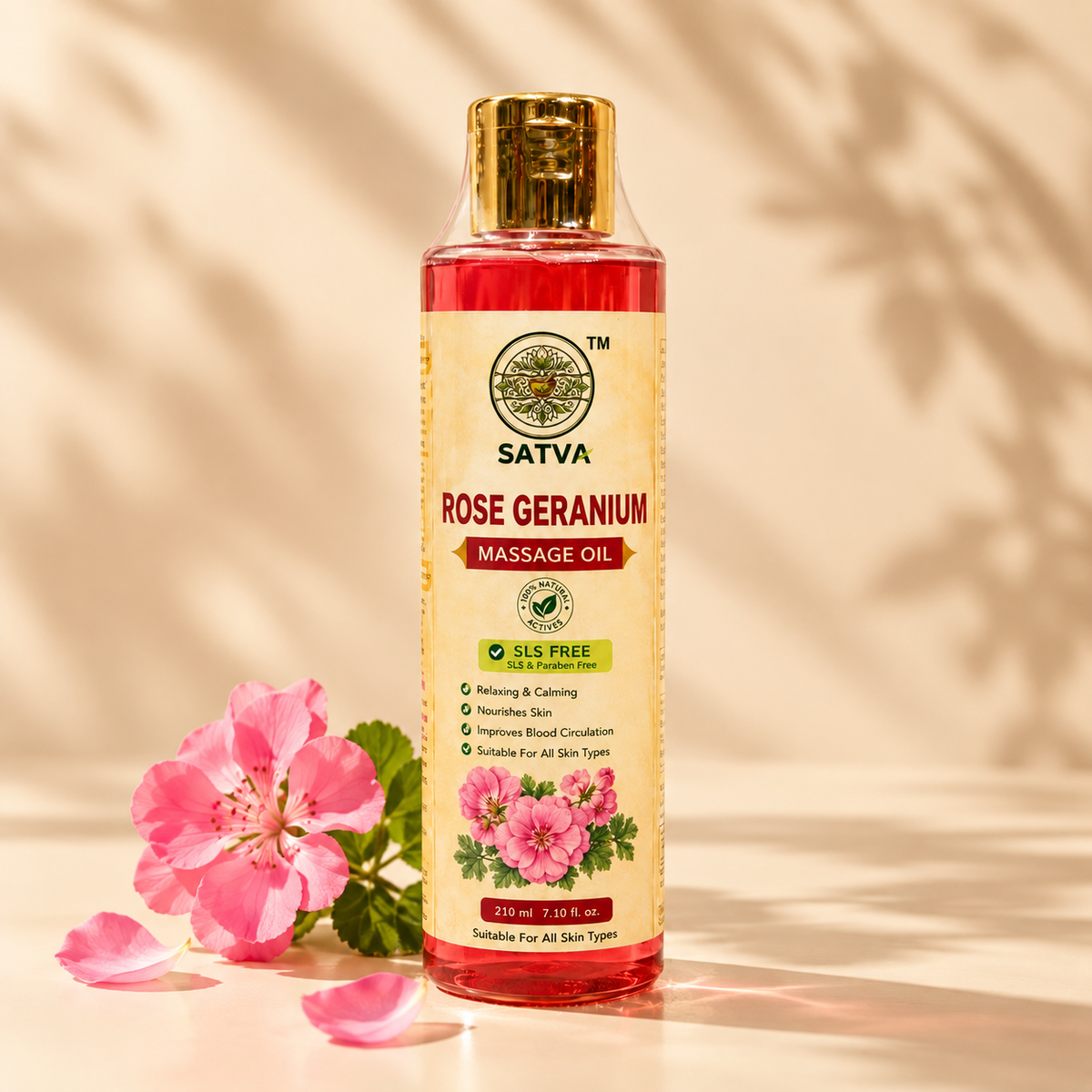 SATVA Rose Geranium Body Massage Oil