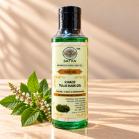 SATVA Khadi Tulsi Hair Oil – 210ml | Advanced Khadi Hair Oil