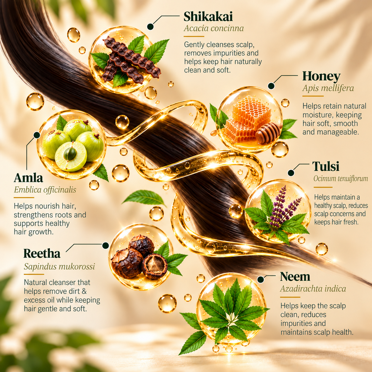 SATVA Khadi Shikakai & Honey Hair Cleanser Ingredients