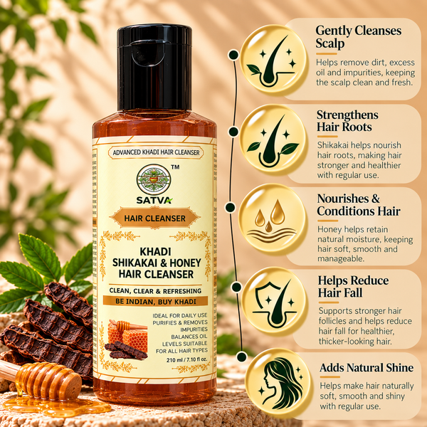 SATVA Khadi Shikakai & Honey Hair Cleanser – 210ml