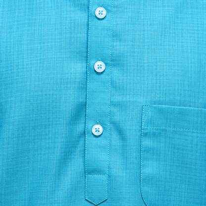 Sky Blue Cotton men’s kurta front button detailing