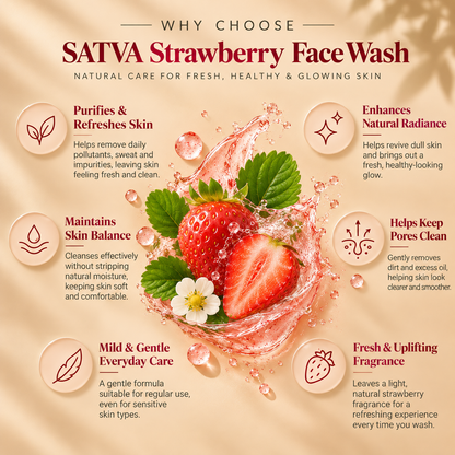 SATVA Strawberry Face Wash glowing skin