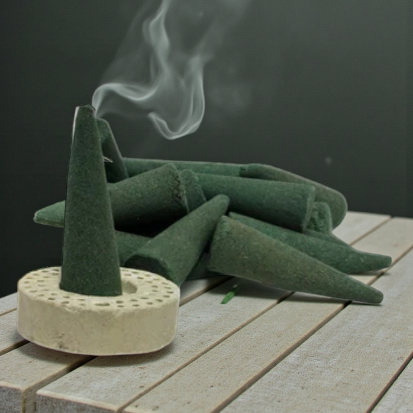 Khadi Handcrafted Mogra Dhoop Cones 170g (Jumbo Size) – Natural Jasmine Incense for Pooja & Aromatherapy – Long-Lasting Floral Fragrance (Free Holder Inside)