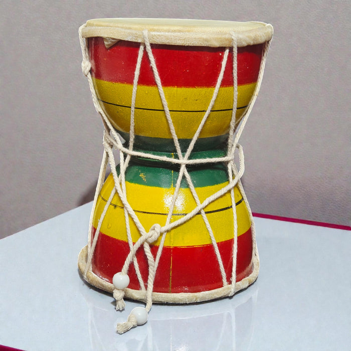 Handcrafted Wooden Damru – Traditional Lord Shiva Musical Instrument & Decor