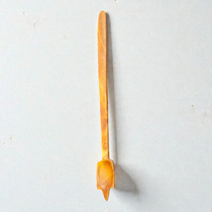Wooden Hawan Spoon – Long Handle Natural Wood Ladle for Pooja & Havan
