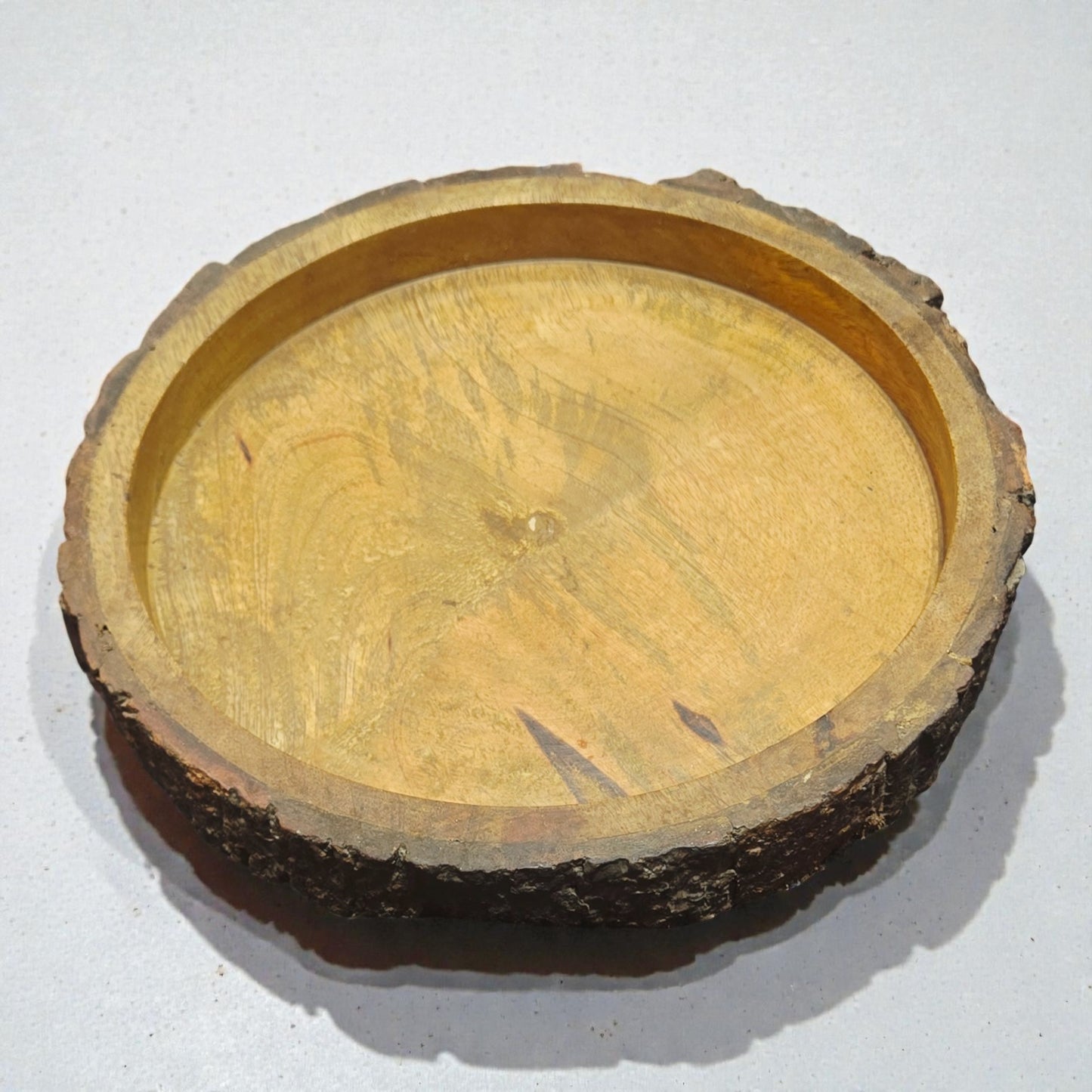 Natural Wooden Tree Cutout Tray – Round Rustic Wood Serving & Decor Tray