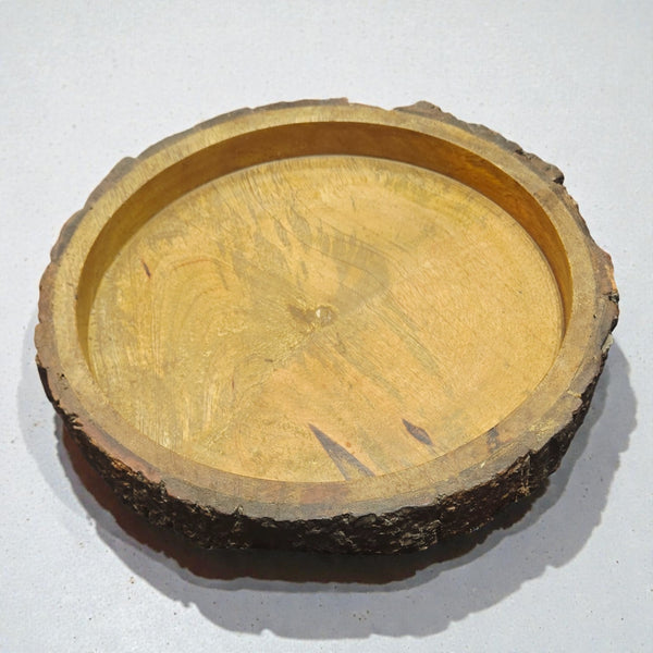 Natural Wooden Tree Cutout Tray – Round Rustic Wood Serving & Decor Tray