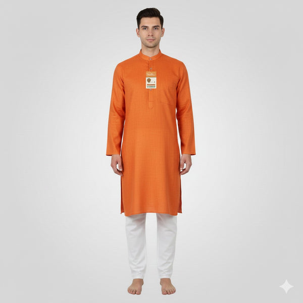 Orange Linen Kurta