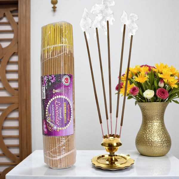 Khadi Handcrafted Lavender Agarbatti 200g  – Natural Floral Incense Sticks for Stress Relief, Meditation & Pooja – Long-Lasting Fragrance (Gramudyog Certified)