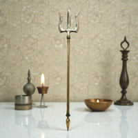 Brass Trishul for Pooja 25 Inch |Shiv Trident for Temple Décor|Pital Golden Finish Lord Shiva Trishul