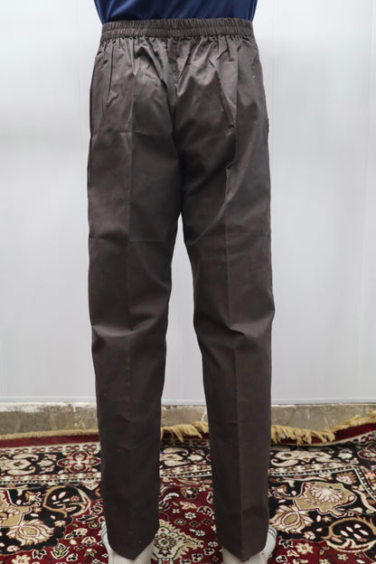 Men black cotton pant style pajama back view