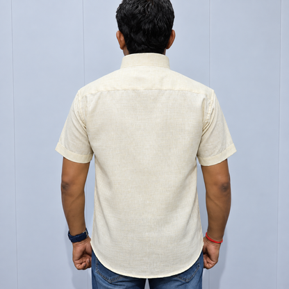 Ivory Cotton Shirt for Men – Back View
