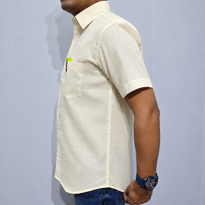 Ivory Men's Cotton Shirt – Side View