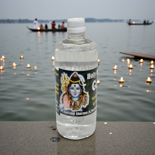 Pure Holy Gangajal for Pooja & Purification - 100% Natural Ganga Jal Bottle (500ml) - Ideal for Shiva Abhishek, Havan, and Religious Occasions