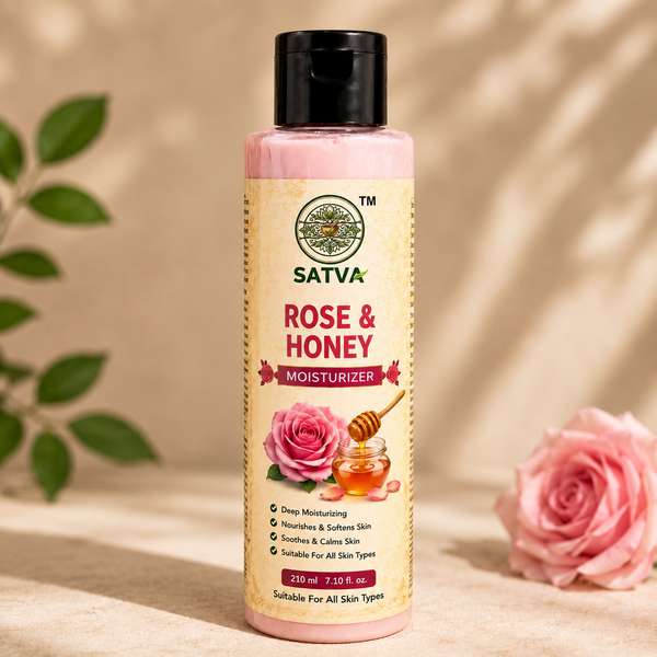 SATVA Rose & Honey Moisturizer – Deep Moisturizing & Soothing Skin Care, 210ml
