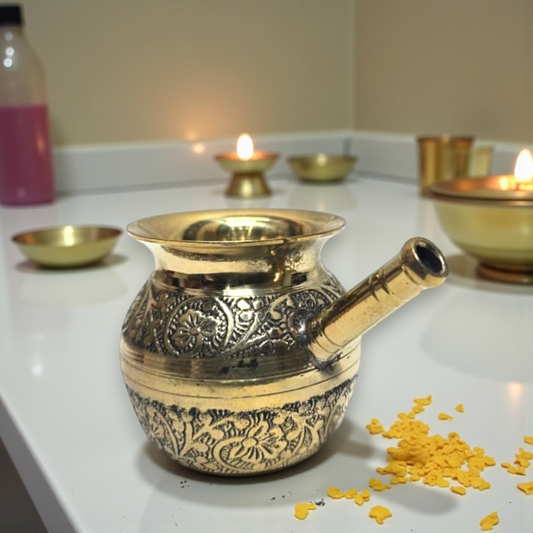 Pure Brass Jal Neti Lota | Handcrafted Ayurvedic Jal Neti Pot | Traditional Brass Design