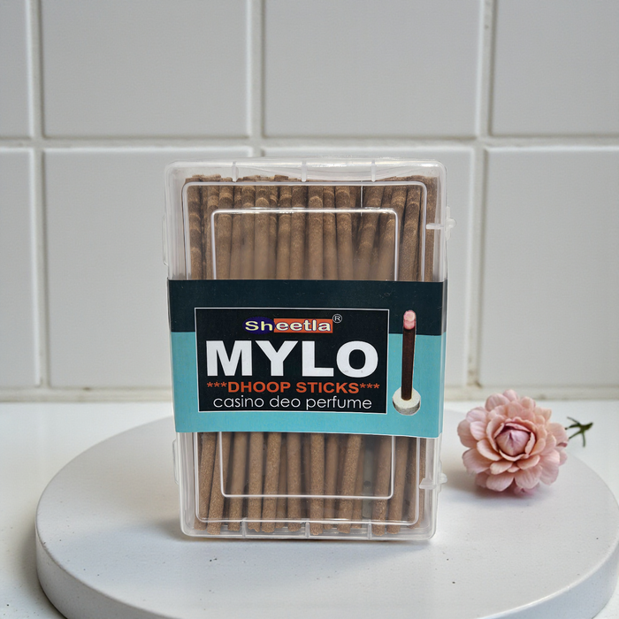 MYLO Dhoop Sticks 170g (Special Edition) – Premium Bamboo-Free Dry Dhoop for Pooja, Meditation & Yoga – Long-Lasting Perfume Fragrance with Free Holder