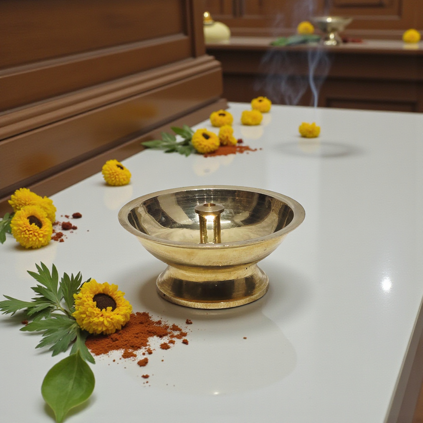 Pure Brass Diya | Small Traditional Oil Lamp for Daily Puja | Handcrafted Brass Deepak