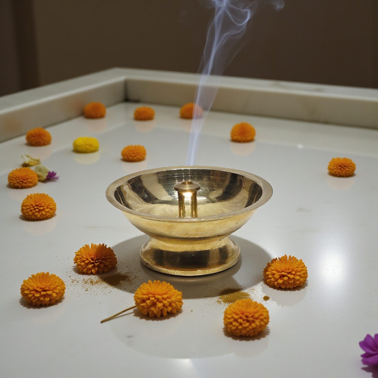 Pure Brass Diya | Small Traditional Oil Lamp for Daily Puja | Handcrafted Brass Deepak