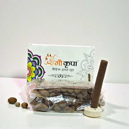 Khadi Vedic Havan Dhoop | Cow Dung Based Natural Incense with Holder