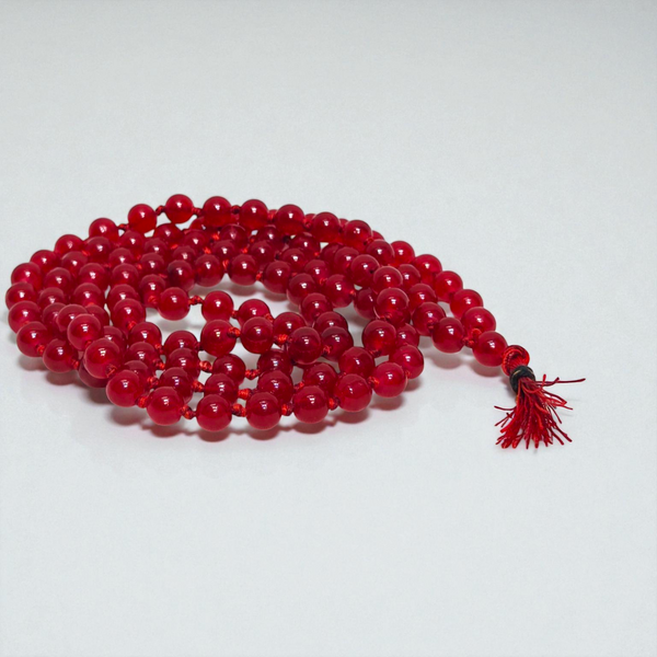 Red Hakik Agate Mala for Meditation, Protection & Daily Wear