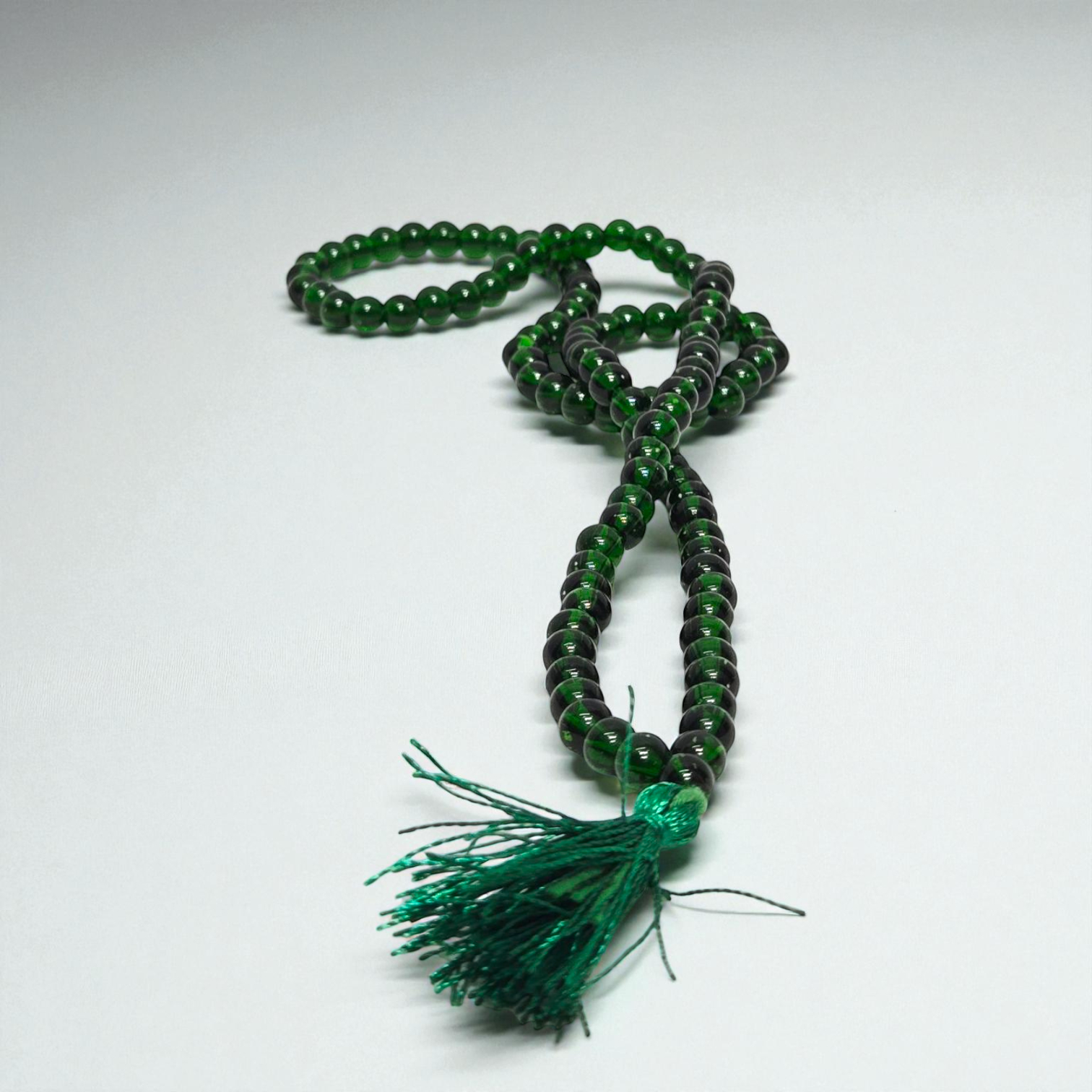 Green Crystal Mala with Beads for Meditation, Healing & Daily Calm