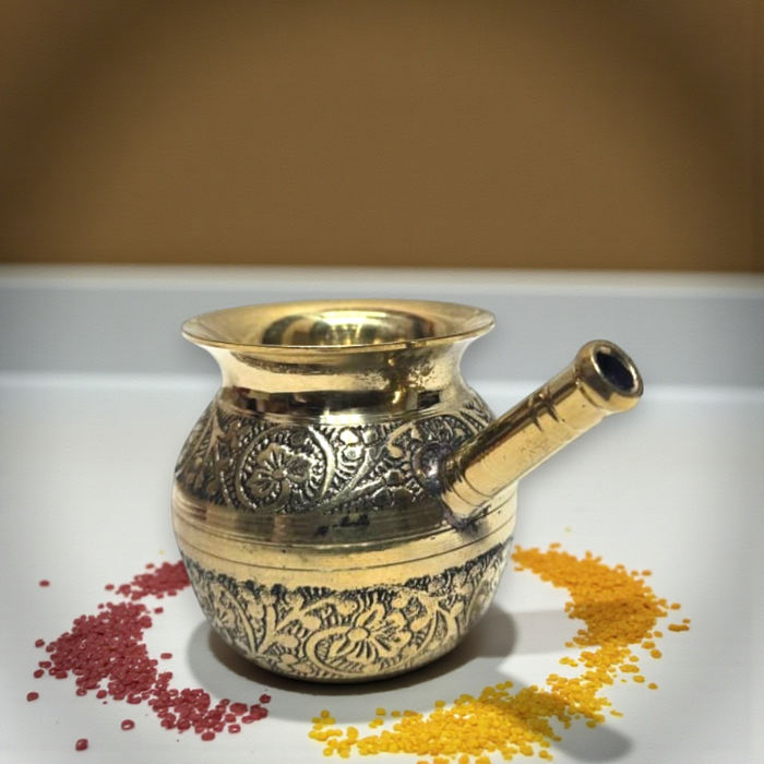 Pure Brass Jal Neti Lota | Handcrafted Ayurvedic Jal Neti Pot | Traditional Brass Design