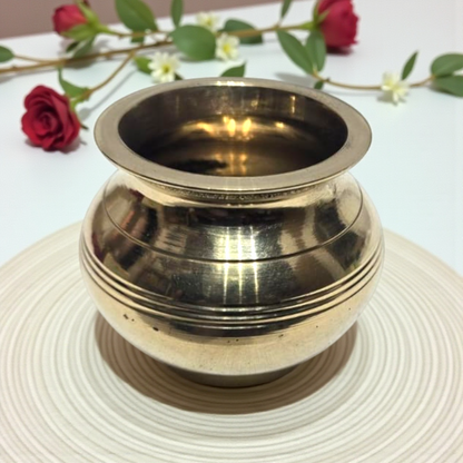 Pure Brass Pooja Lota | Handcrafted Engraved Kalash for Daily Puja