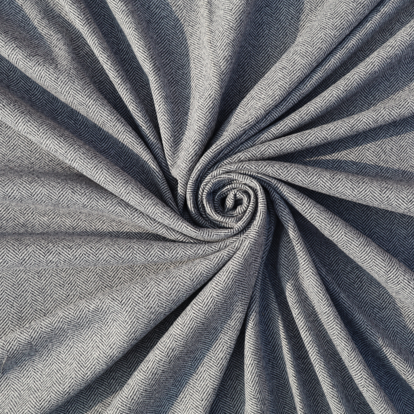Premium Grey Woolen Tweed Fabric – Classic Herringbone Texture | Width 58 Inches