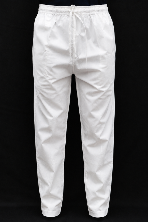 Men’s White Cotton Full Elastic Pajama – Comfortable Traditional Ethnic Bottom Wear