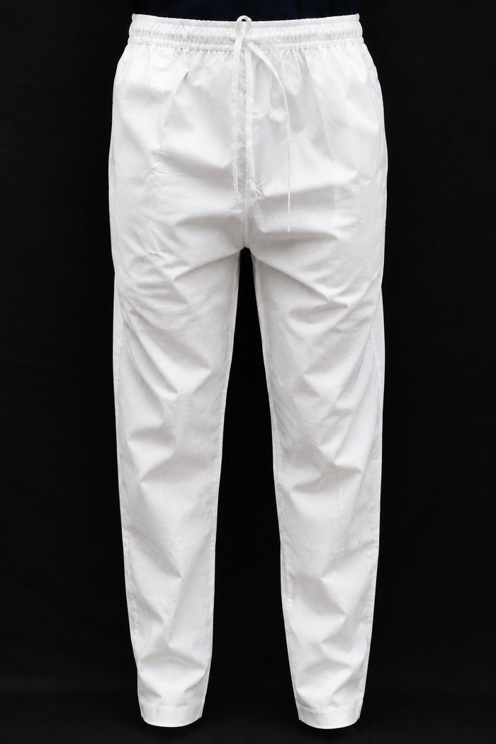 Men’s White Cotton Full Elastic Pajama – Comfortable Traditional Ethnic Bottom Wear
