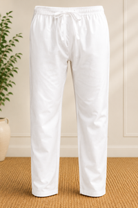 Men’s White Cotton Dori Pajama – Adjustable Drawstring Ethnic Wear
