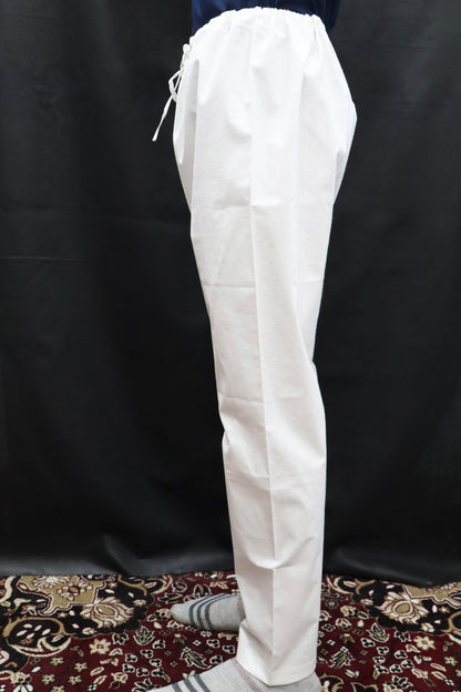 Side view of men white cotton dori pajama