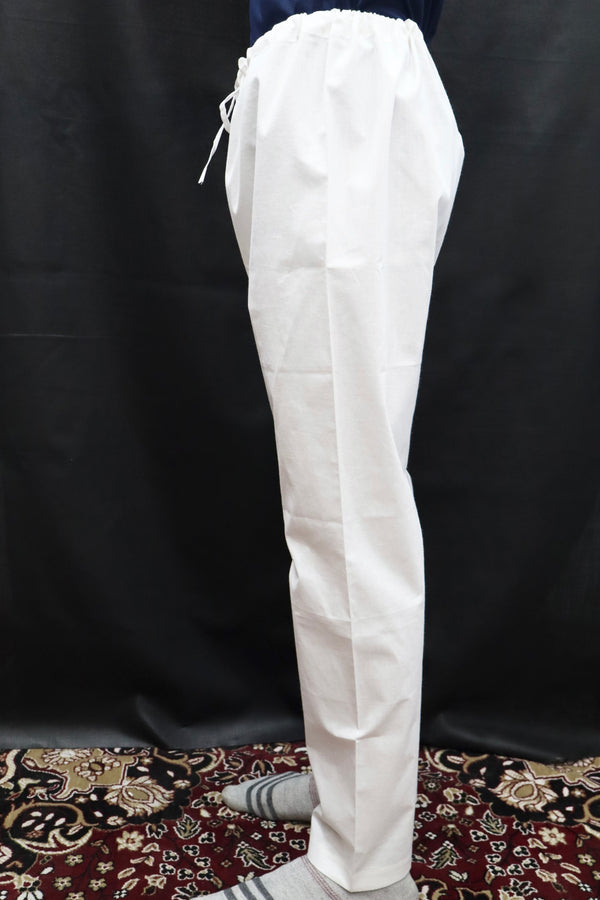 Men’s White Cotton Dori Pajama – Adjustable Drawstring Ethnic Wear