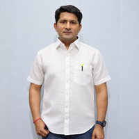 White Cotton Shirt for Men – Half Sleeve Textured Casual Shirt